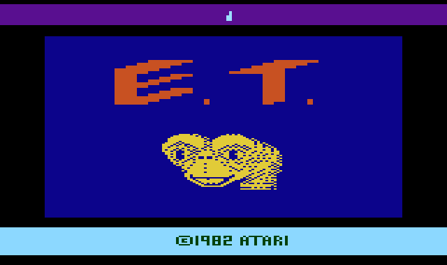 Écran-titre du jeu E.T. sur Atari 2600