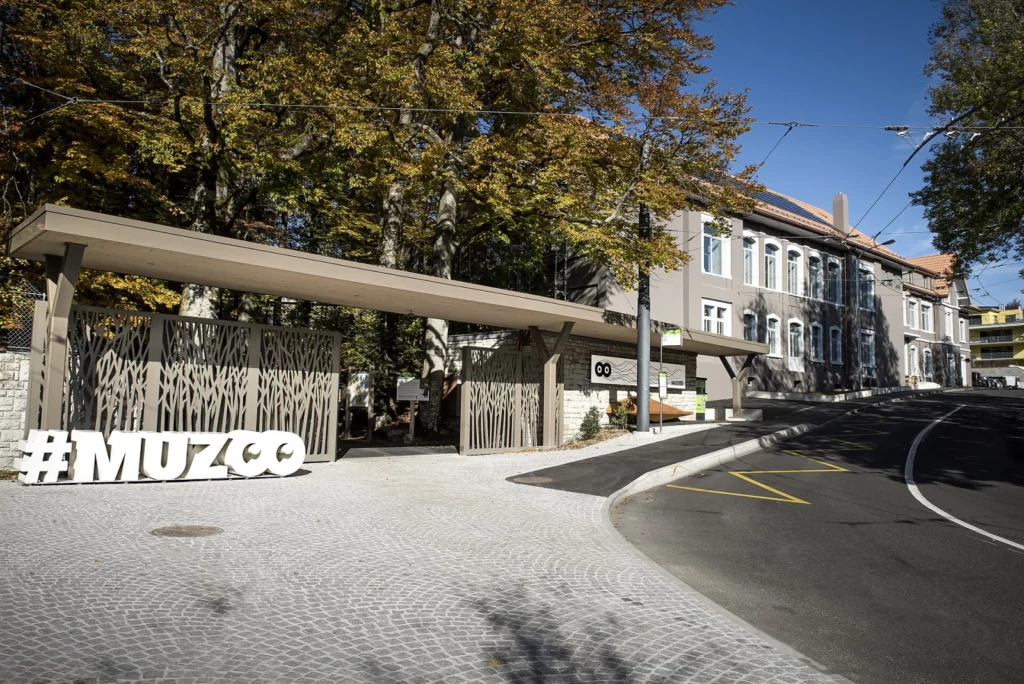 L’entrée du parc du Bois du Petit-Château, à La Chaux-de-Fonds