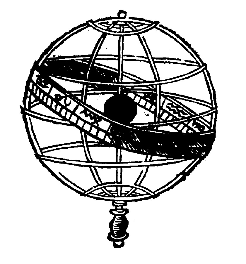 Sphère armillaire illustrant La sphère de Sacrobosco, édition de 1632 — une édition postérieure de l’ouvrage médiéval